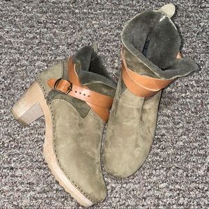 BRYR Olive Green Leather Shearling Abilene